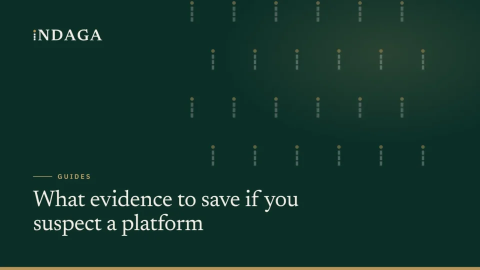 What evidence to save if you suspect an investment platform